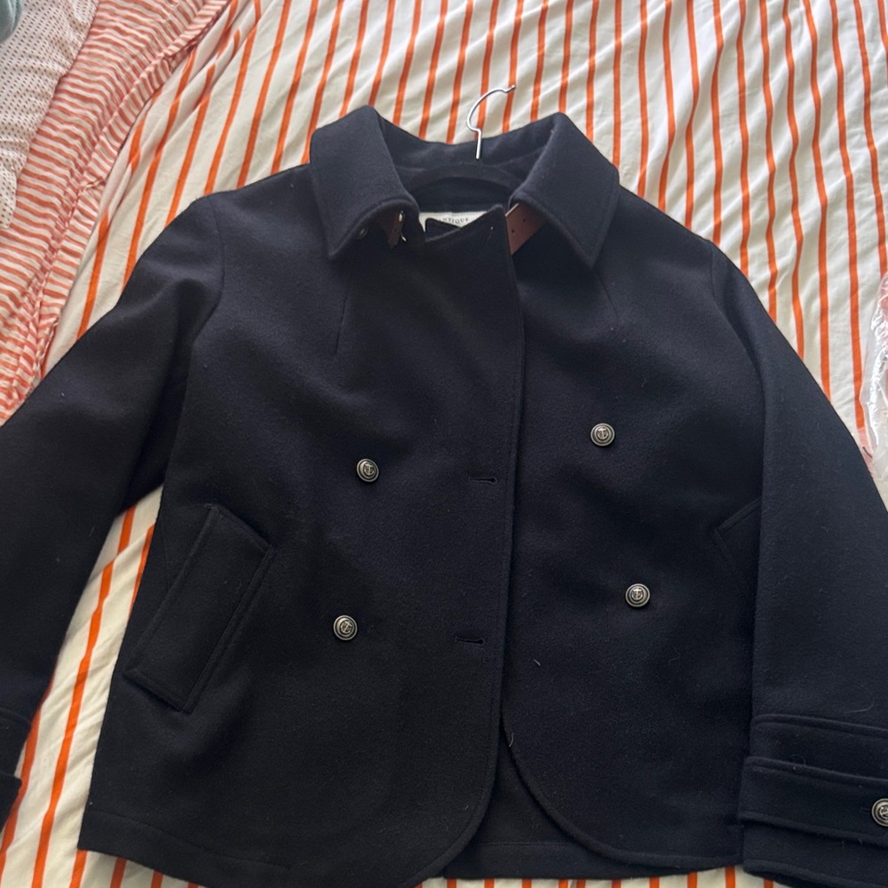 Stylish Black Double-Breasted Jean Jacket